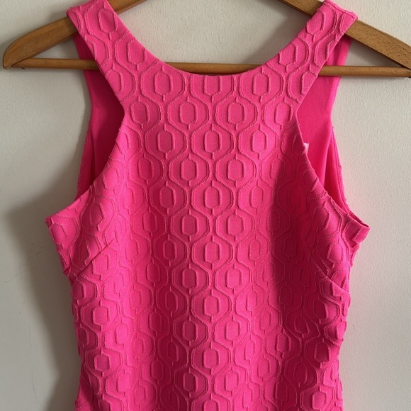 Lilly Pulitzer metallic print Pink Shift Dress Sleeveless size XS - Picture 4 of 9